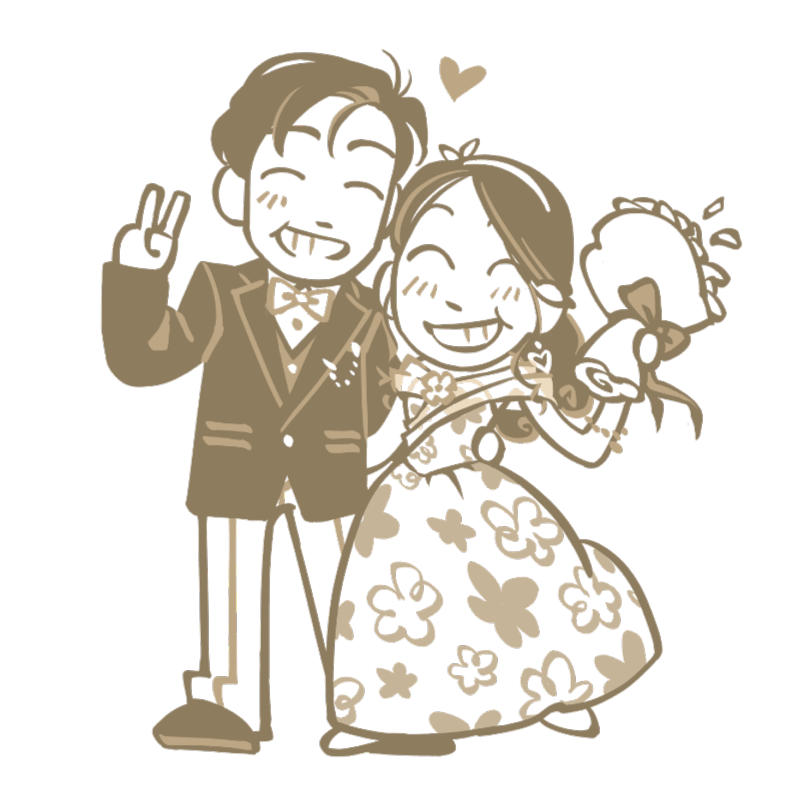Illustrated couple
